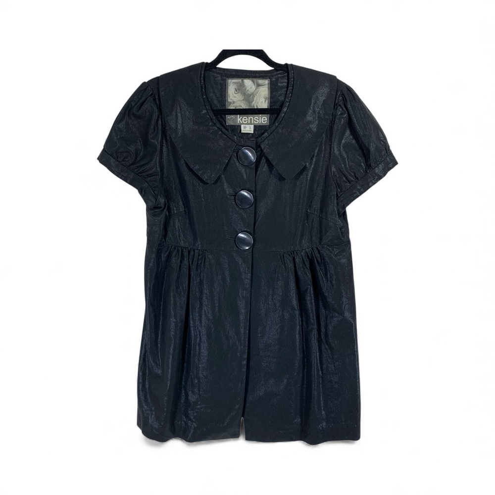 Kensie Shimmering Black Buttoned Dress size large